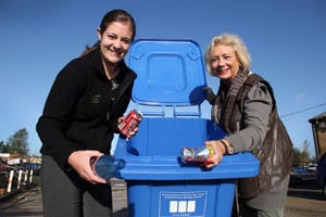 (l-r) Claire Lewis, waste disposal and recycling manager, and Cllr Dorothy Hayes, executive member for the environment